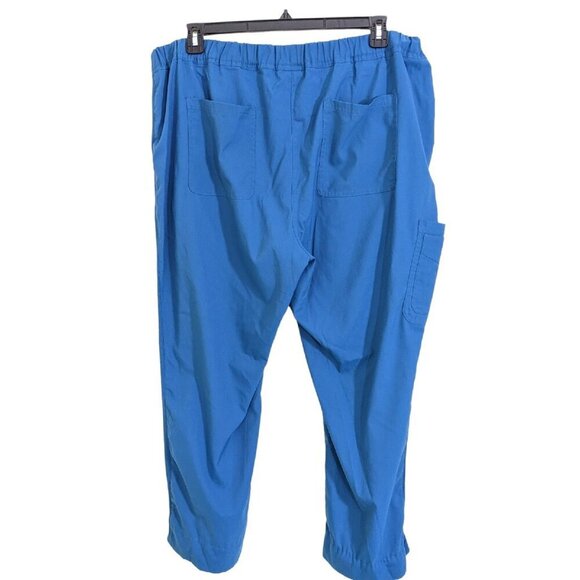Koi Lite Plus Size 3X Scrubs Pants Slim Fit Energy Blue Mechanical Stretch 734 - Picture 2 of 6